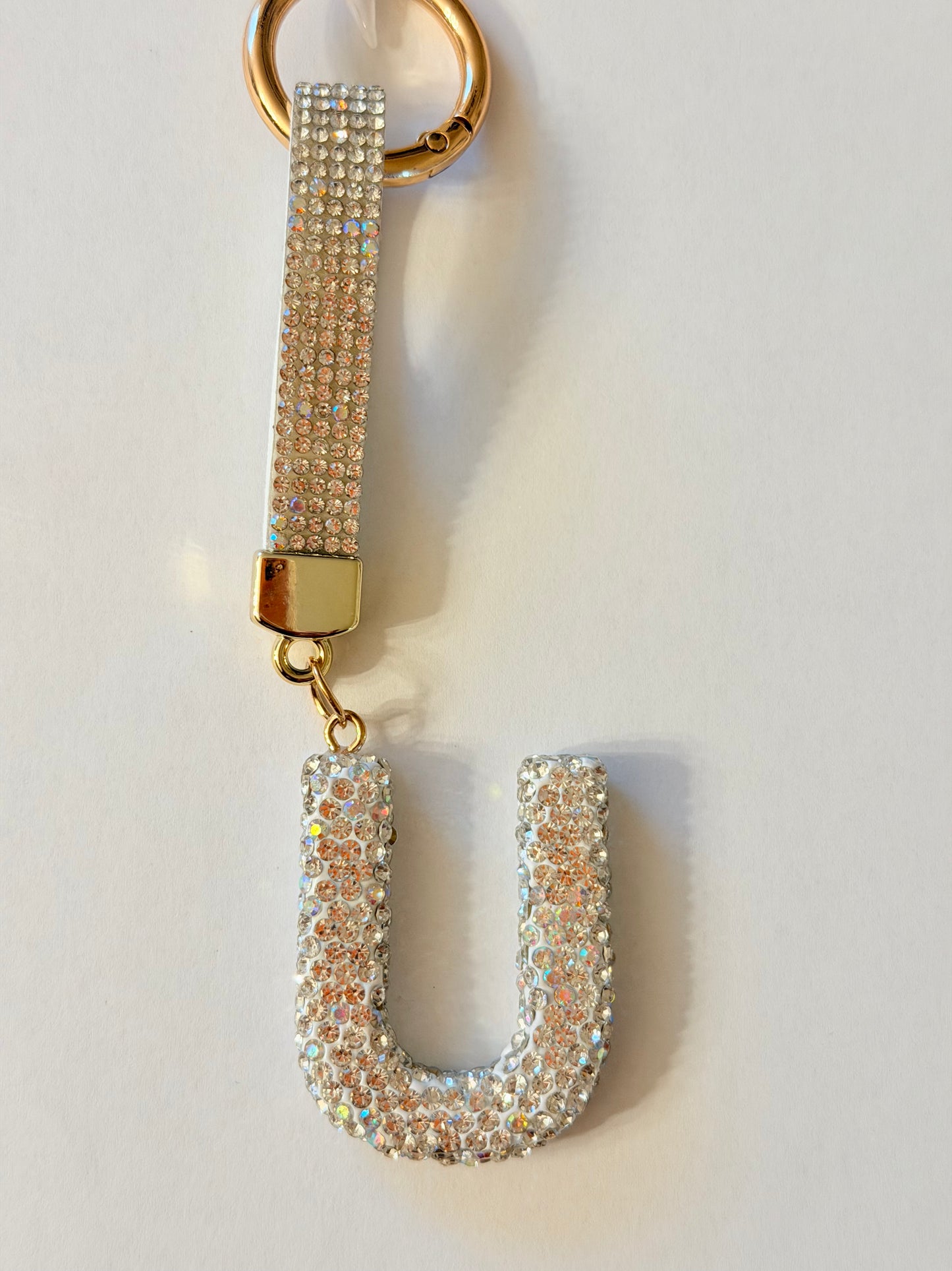 Initial Bling Strap Keychain