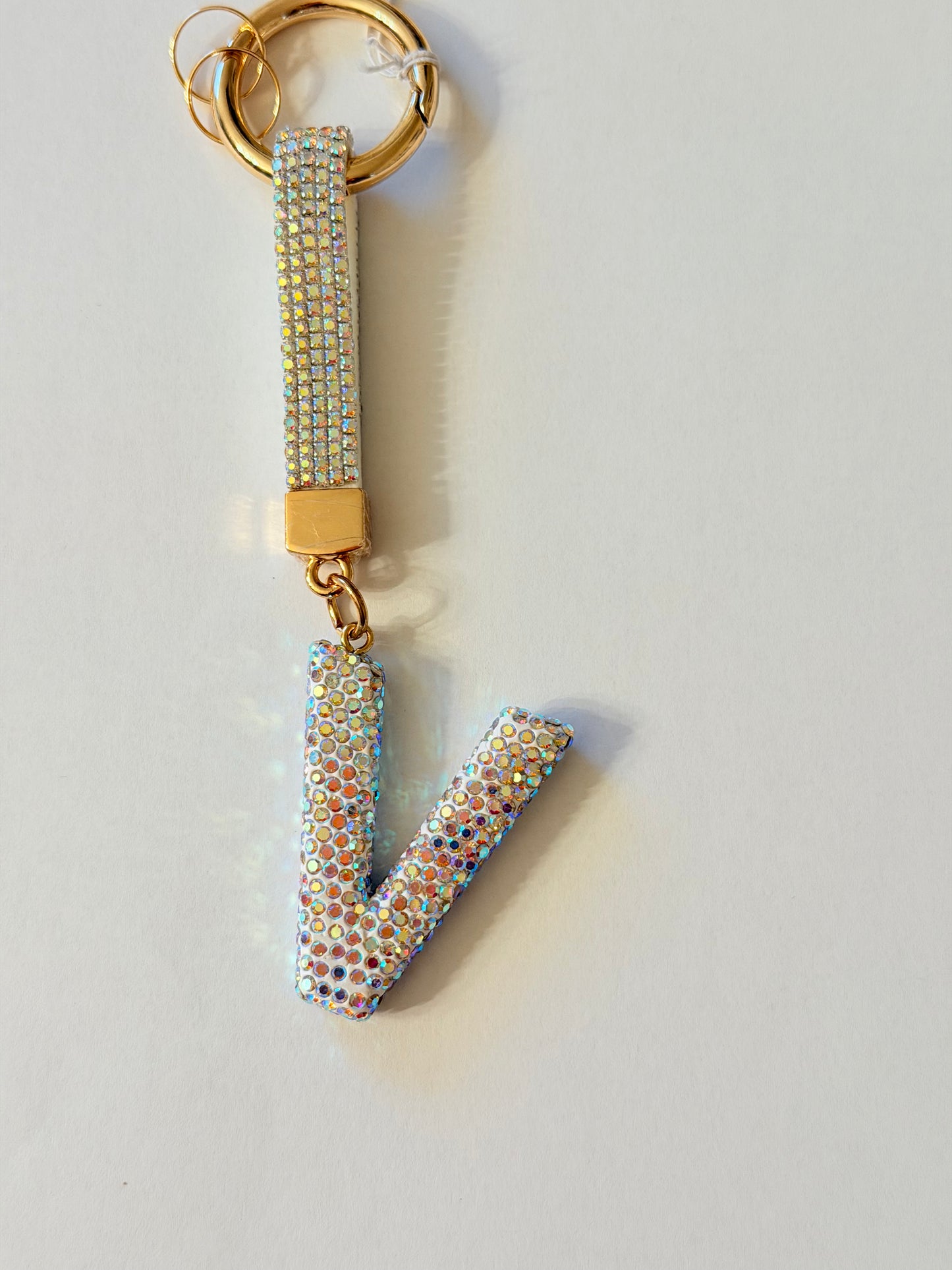Initial Bling Strap Keychain