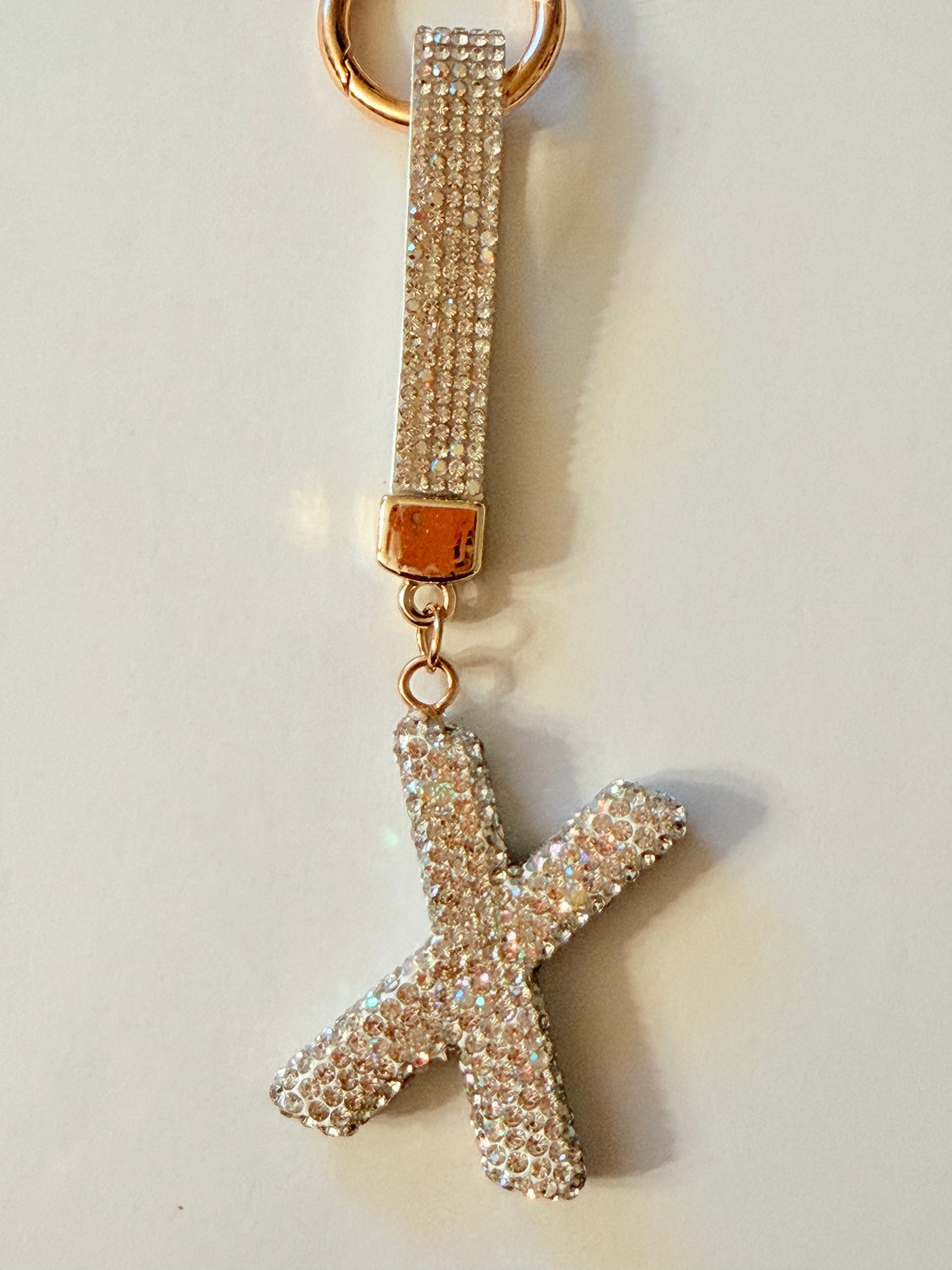 Initial Bling Strap Keychain