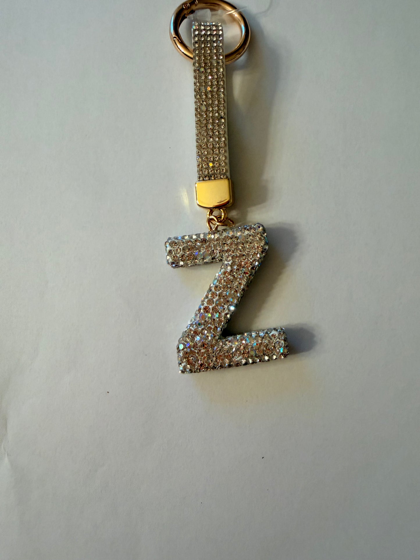 Initial Bling Strap Keychain