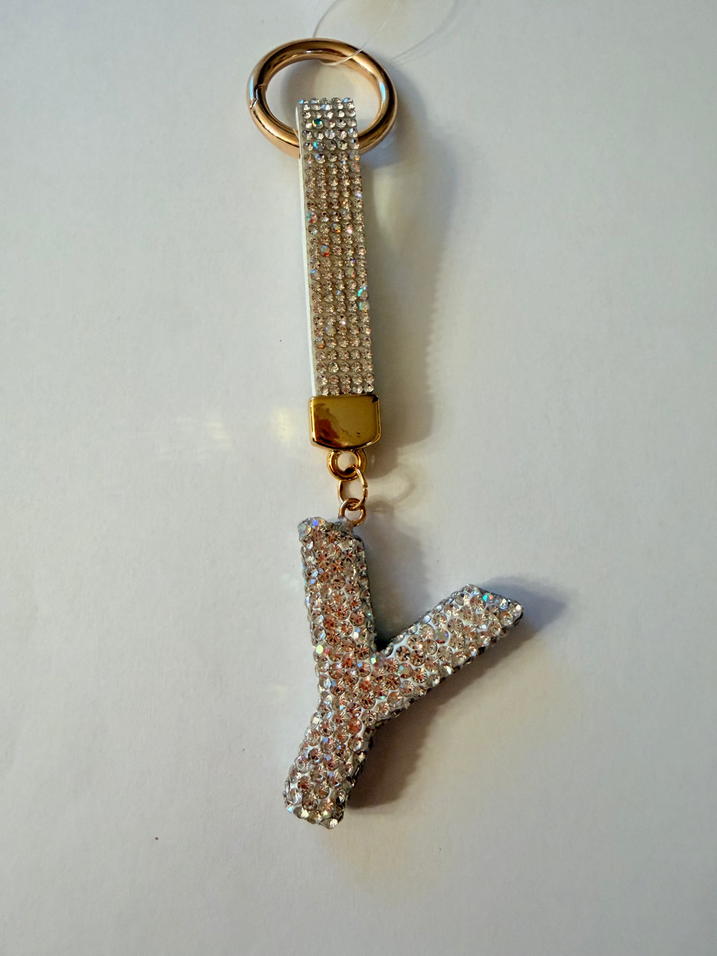 Initial Bling Strap Keychain