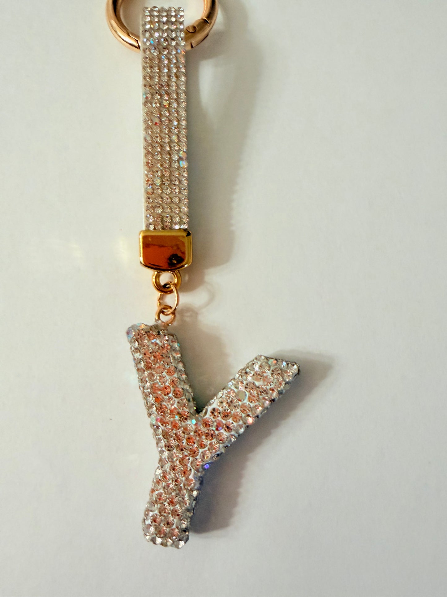 Initial Bling Strap Keychain