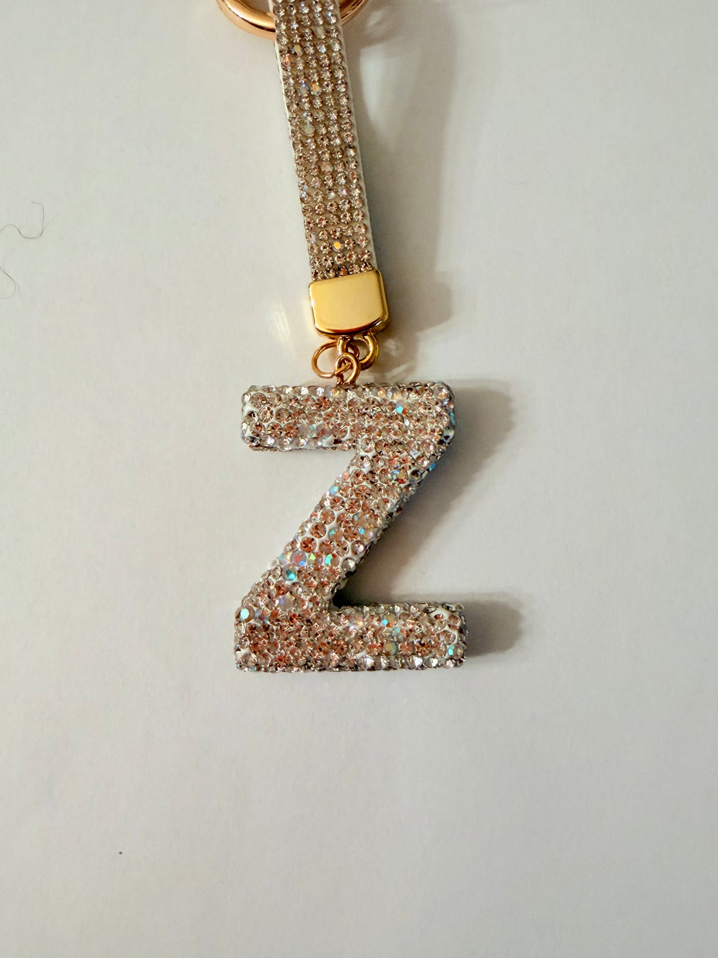 Initial Bling Strap Keychain
