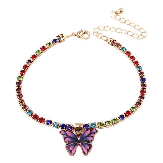 Free Spirit Butterfly Bling Anklet