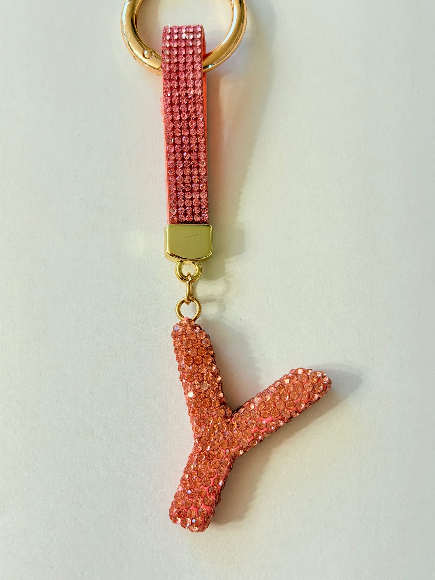 Initial Bling Strap Keychain