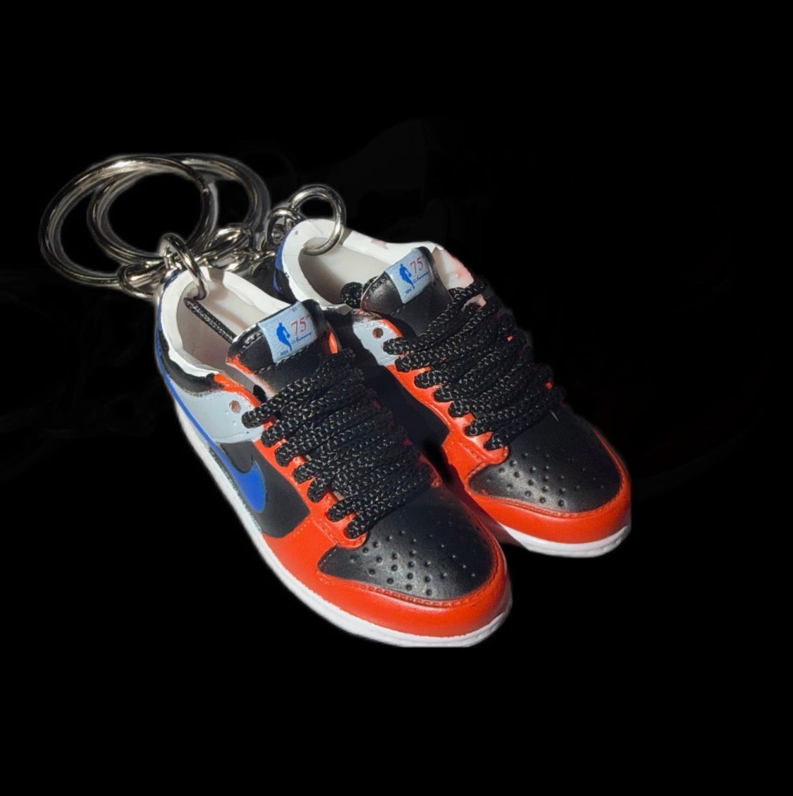 “Riot Edition Mini Sneaker Keychain Set – Red/Blue Colorway”