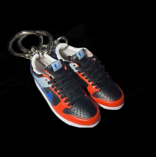 “Riot Edition Mini Sneaker Keychain Set – Red/Blue Colorway”