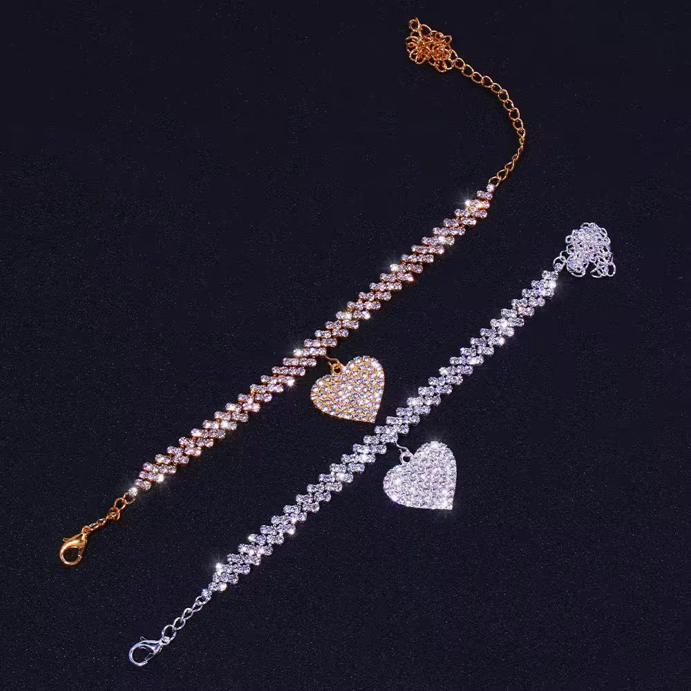 Heartbreaker Anklet – Crystal Charm Bling