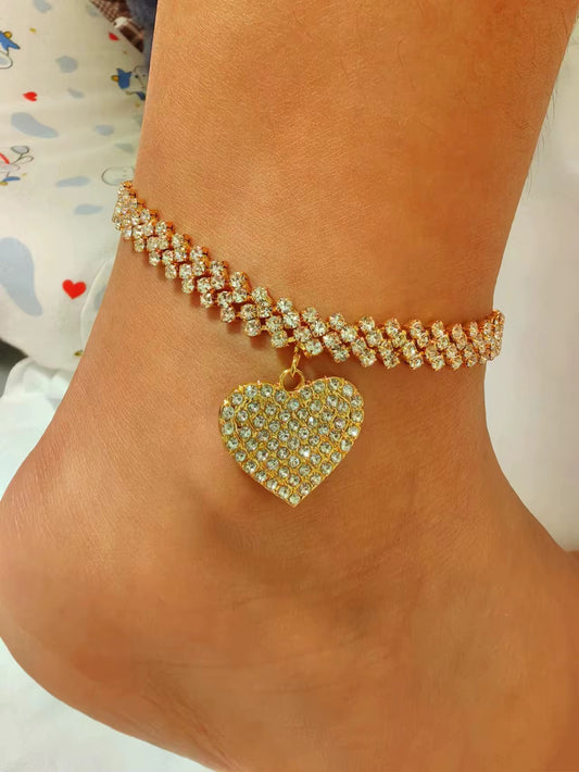 Heartbreaker Anklet – Crystal Charm Bling