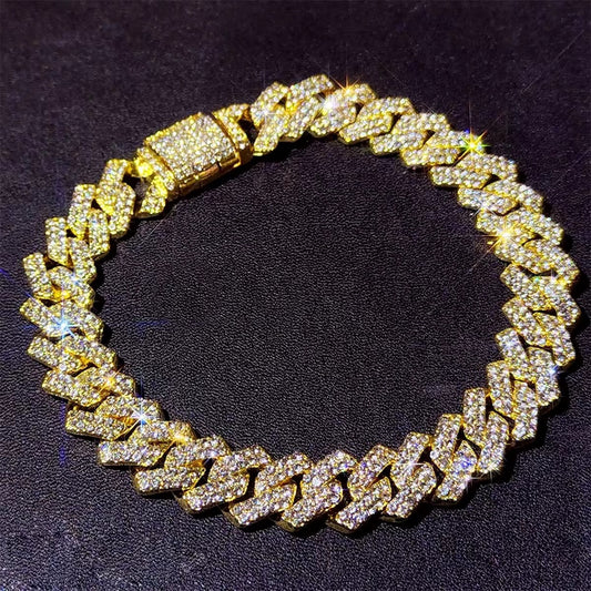 Iced Luxe Anklet – Unisex Cuban Link Bling