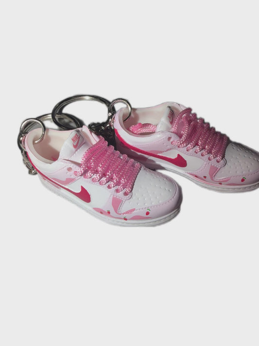 Strawberry Swirl Mini Sneaker Keychain Set