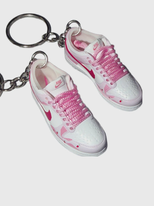 Pink Strawberry Drip Mini Sneaker Keychain – Collector’s Set